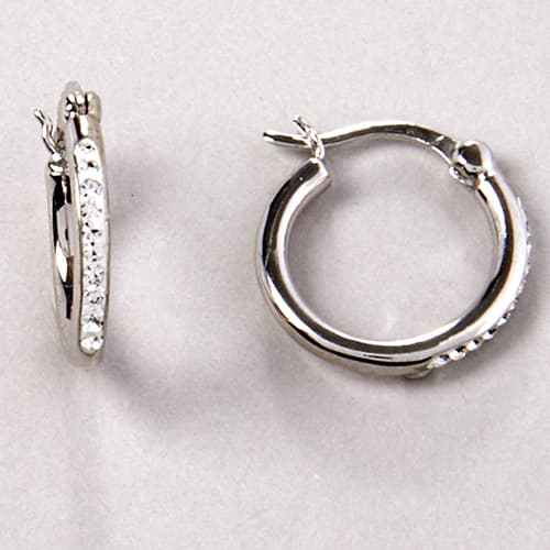 Candela 2pr. Sterling Silver & Gold Over Silver Hoops