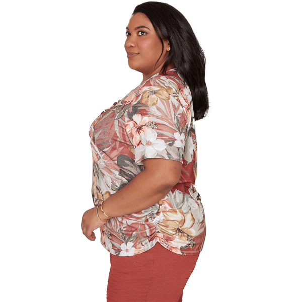 Plus Size Alfred Dunner Spice Market Dramatic Floral Blouse