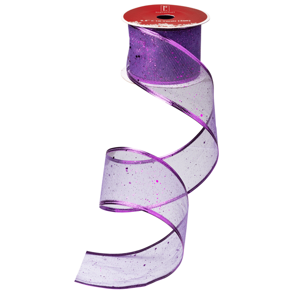 Northlight 12pk. Shimmering Purple Wired Christmas Ribbon Spools
