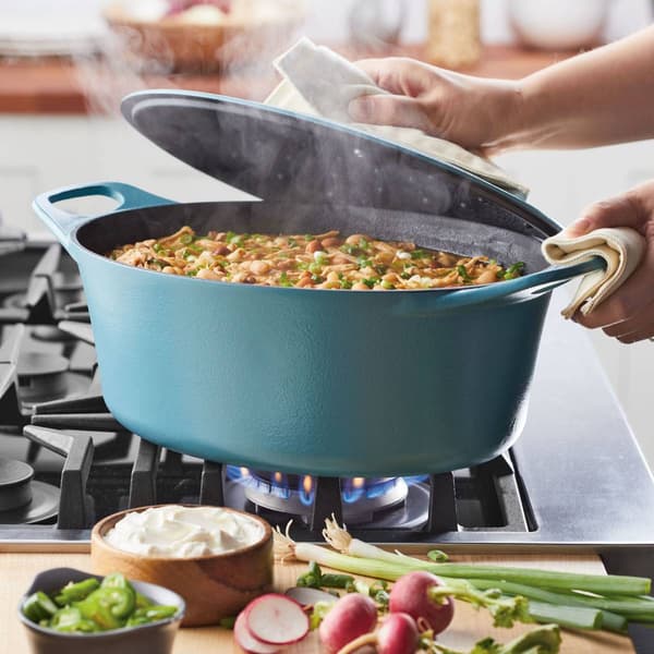 Rachael Ray Premium RUST-RESISTANT Cast Iron Dutch Oven-6.5-Quart