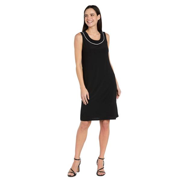 Womens R&M Richards Sheer Sleeve Rhinestone Trim Jacket Dress