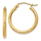 Gold Classics&#40;tm&#41; 14kt. Satin Diamond Cut 20mm Hoop Earrings - image 1