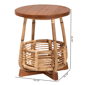 bali & pari Derenik Natural Rattan & Mahogany Wood End Table - image 7