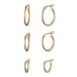 Nine West Gold Small Trio Hoop Earrings