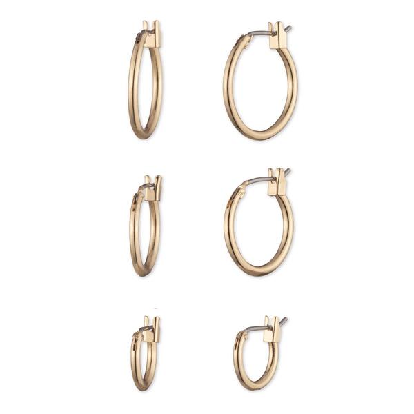 Nine West Gold Small Trio Hoop Earrings - image 