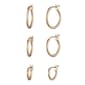 Nine West Gold Small Trio Hoop Earrings - image 1