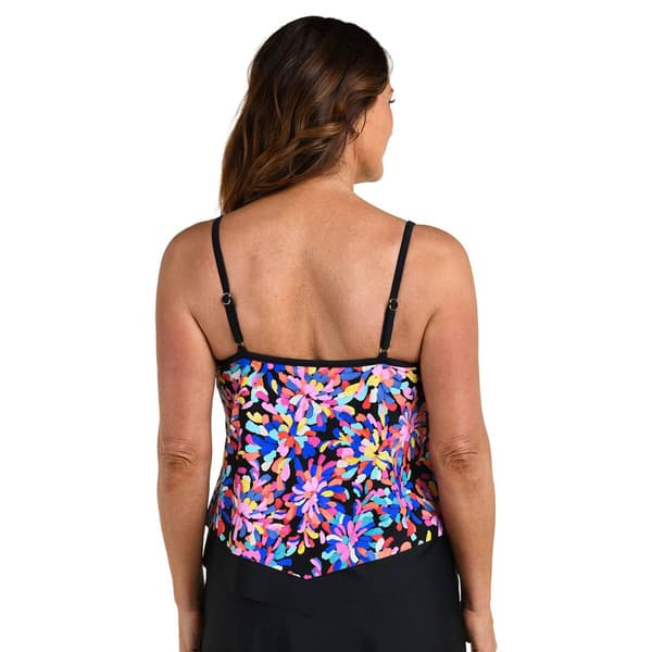 Womens Maxine Make A Splash Flutter Hem Tankini Swim Top