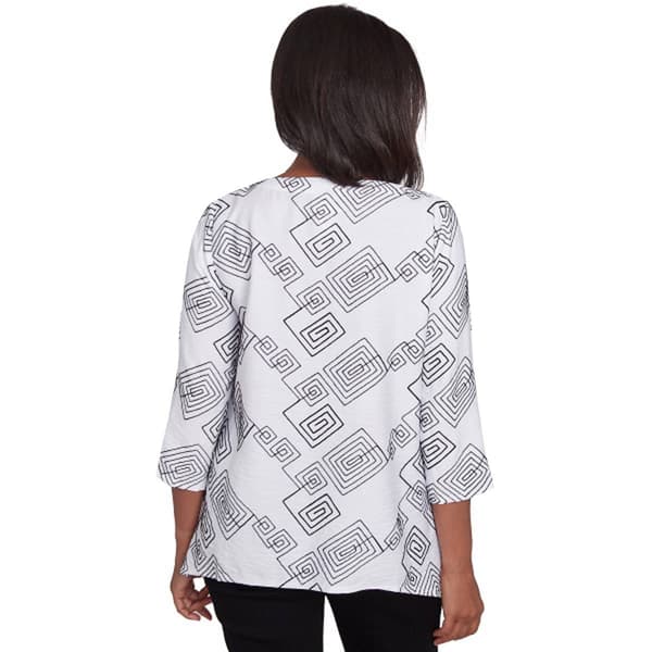 Womens Alfred Dunner Wild At Heart Woven Geometric Top