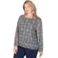 Plus Size Emaline Seabreeze Essence Long Sleeve Medallion Blouse - image 3