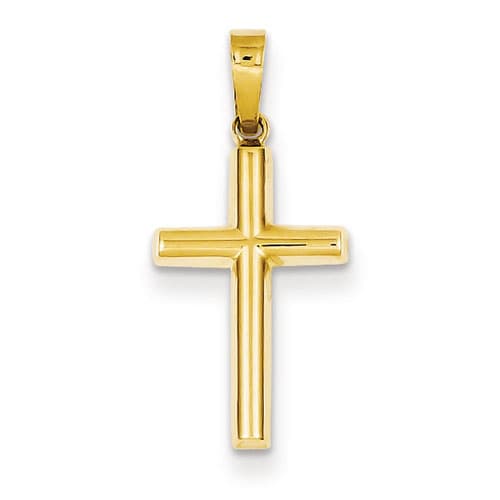 Unisex Gold Classics(tm) 14kt. Gold Hollow Cross Pendant - image 