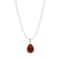 1928 Faux Pearl Bead Brown Teardrop Pendant - image 1