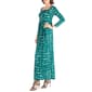 Womens 24/7 Comfort Apparel Emerald Green Long Sleeve Maxi Dress - image 3