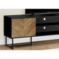 Monarch Specialties 72in. Black TV Stand with 2 Wood-Look Doors - image 3
