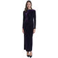Womens Calvin Klein Long Sleeve Ruched Side Velvet Maxi - image 1