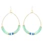 Ashley Cooper Gold-Tone Green Blue Bead Wire Hoop Earrings - image 1