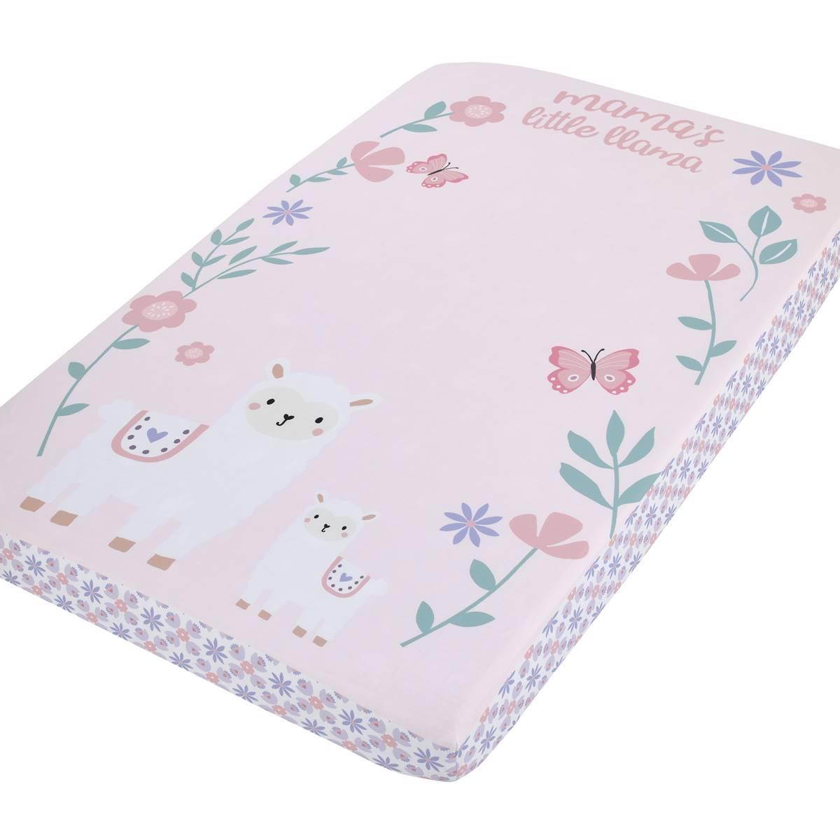 Little Love by NoJo Sweet Llamas Mini Crib Photo Sheet