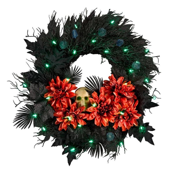 National Tree 24in. Artificial Boo-tiful Halloween LED Wreath - image 