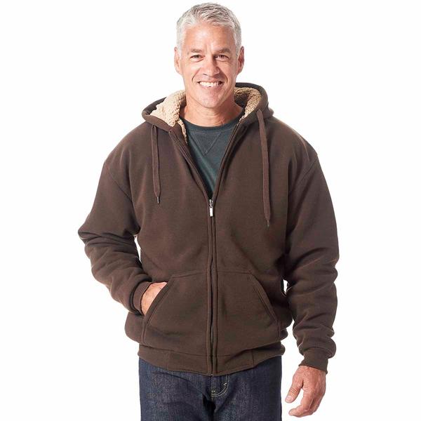 Mens Mountain Ridge Solid Sherpa Hoodie - image 