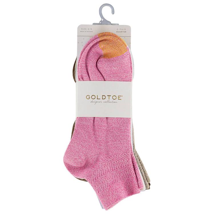 Womens Gold Toe 6Pk Chevron Welt Qtr 21.00