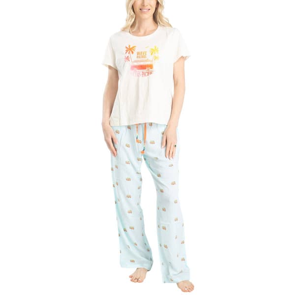 Womens Ocean Pacific Pacific Vibes T-Shirt Pajama Set - image 