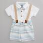 Baby Boy &#40;12-24M&#41; Little Lad&#40;R&#41; 4pc. Stripe Suspender Shorts Set - image 1