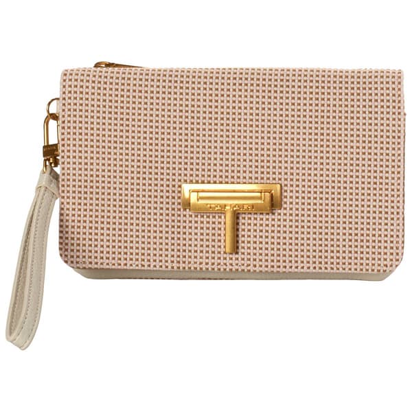 Womens Tahari Woven Large Flap Wristlet - image 