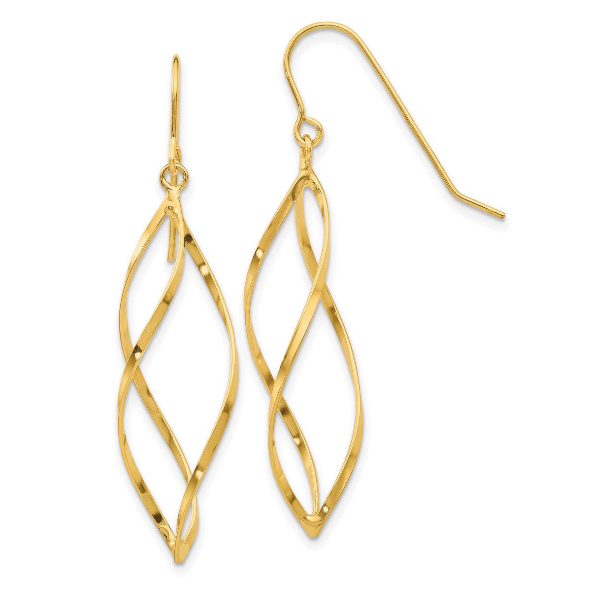 Gold Classics™ 14kt. Gold 46mm. Swirl Dangle Earrings