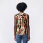 Womens Kasper Sleeveless Pleat Neck Tropical Leaf Blouse - image 2