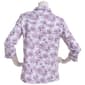 Womens Emily Daniels Knit To Fit Floral Button Front Blouse-Plum - image 3