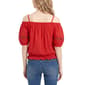 Womens NY Collection Puff Sleeve Cold Shoulder Blouse - image 2