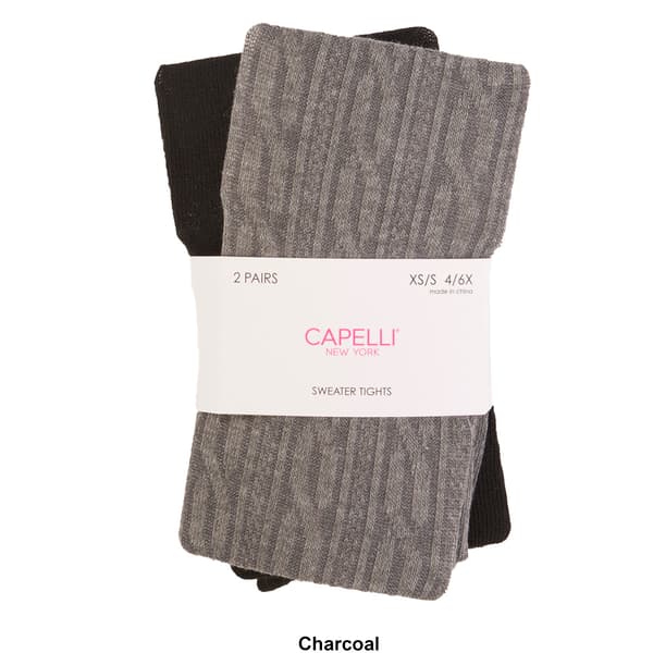 Girls Capelli New York 2pk. Cable Solid Sweater Tights