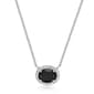 Gemminded Sterling Silver Oval Onyx & White Sapphire Pendant - image 1