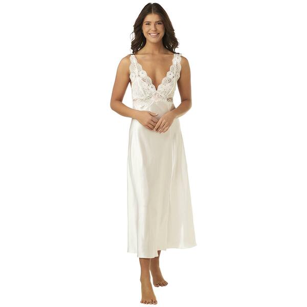 Womens Linea Donatella Bridal Bouquet Satin Nightgown - image 