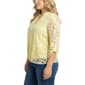 Plus Size NY Collection Burnout Jersey Lined Floral Scroll Blouse - image 3