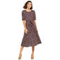 Womens Perceptions Elbow Sleeve Foil Plaid A-Line Dress - image 2