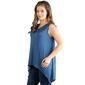 Womens 24/7 Comfort Apparel Sleeveless Blue Asymmetric Tunic Top - image 3