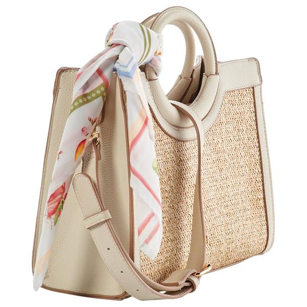 Nanette Lepore Shiloh Scarf Straw Satchel