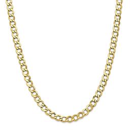 Mens Gold Classics™10kt. 6.5mm 7in. Semi-Solid Chain Bracelet