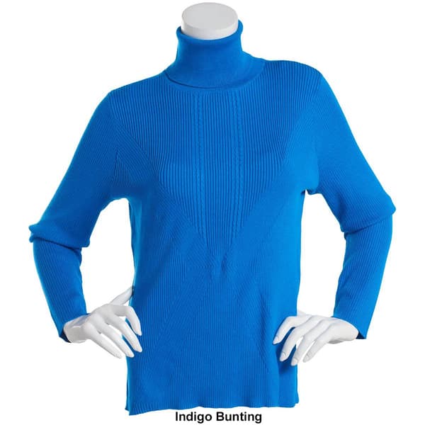 Womens Retrology Diagonal Rib Turtleneck Sweater