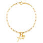 Gold Classics&#40;tm&#41; 10kt. Gold Cross Heart Paperclip Bracelet - image 1