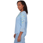 Petite Alfred Dunner Caribbean Blues Floral Embroidery Blouse - image 4