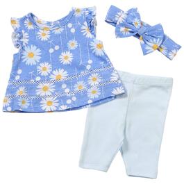 Baby Girl &#40;3-9M&#41; Mini Hop Floral Top & Solid Leggings Set