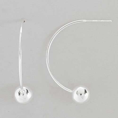Designs by FMC Sterling Silver 8mm Silver Bead Half Hoop...