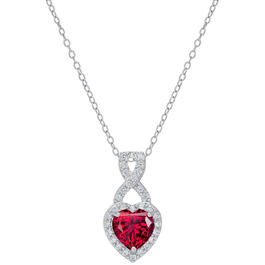 Gianni Argento Lab Ruby Heart Infinity Pendant Necklace