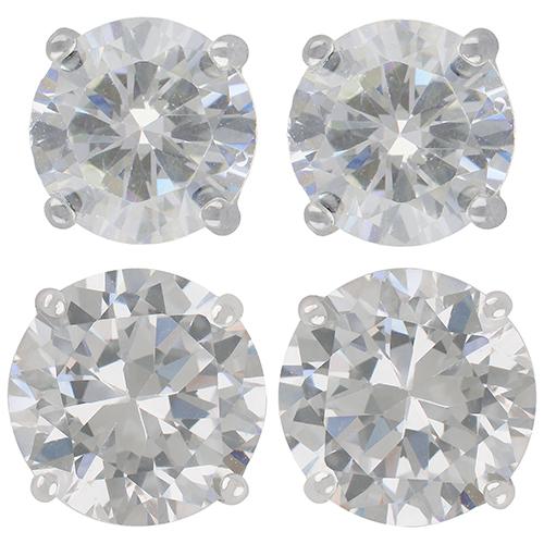 Sunstone Set of 2 Cubic Zirconia Earring Set