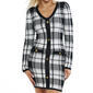 Juniors Jolie &amp; Joy Plaid Faux Button Long Sleeve A-Line Dress - image 3
