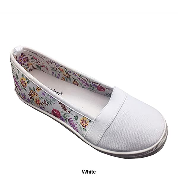 Womens Ashley Blue Floral Back Flats