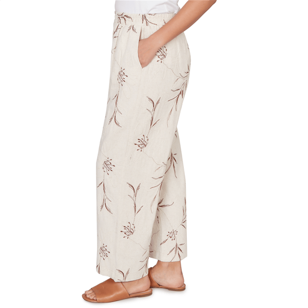 Petite Skye’s the Limit Blooming Pastels Embroidery Wide Pants