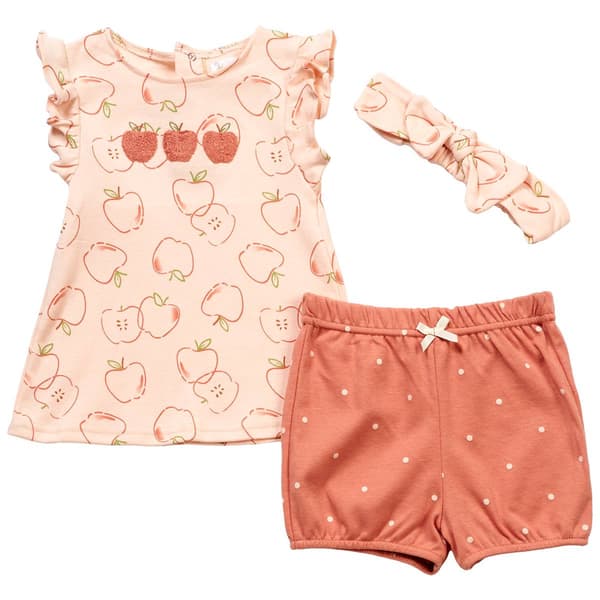 Baby Girl (12-24M) Adley & Hudson Apple Top & Short Set - image 