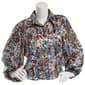 Juniors A. Byer Floral Button Front Smock Cuff Sleeve Blouse - image 1